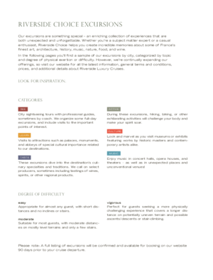 Riverside Luxury Cruises Riverside Ravel Riverside Choice Excursions 2026